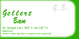gellert ban business card